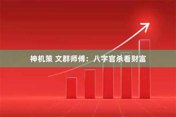 神机策 文群师傅：八字官杀看财富